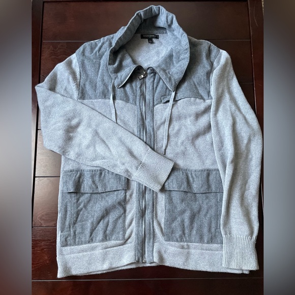 Men’s Banana Republic zip up sweater jacket, gray size large - Picture 1 of 6